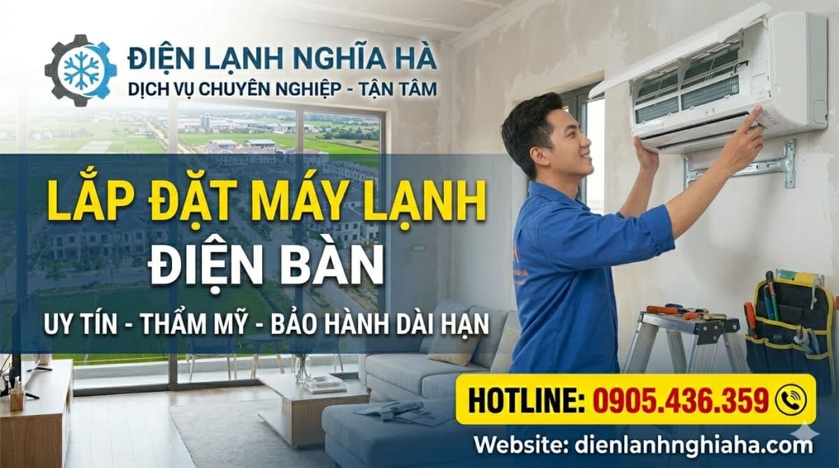 Lắp Đặt Máy Lạnh Điện Bàn: Chuyên Nghiệp, Thẩm Mỹ, Bảo Hành Dài Hạn